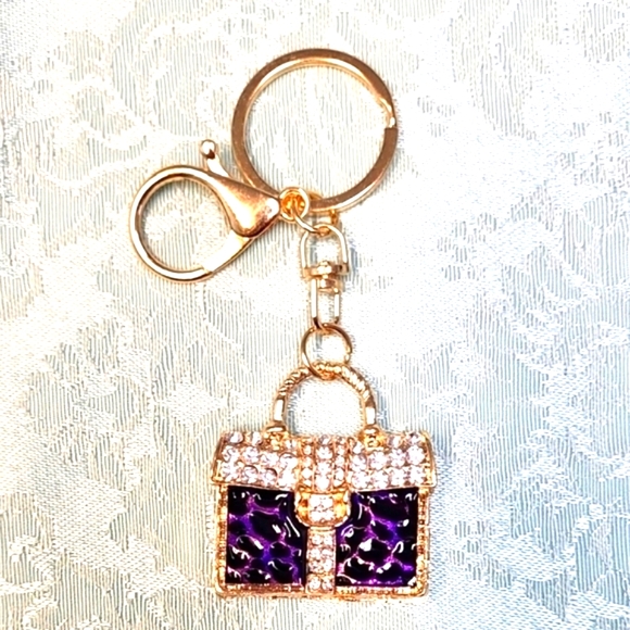 J & R Gems! Jewelry - Chic Gold and Purple Keychain Holder!